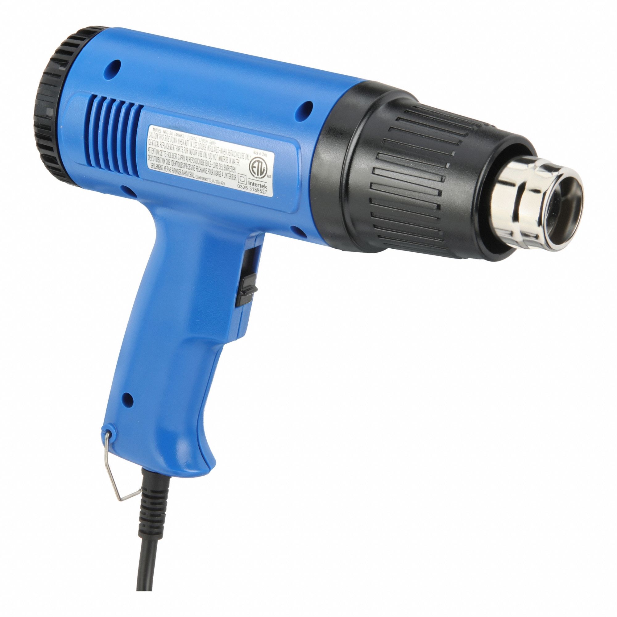 Heat Gun: Pistol-Grip, Surface Temp Control, 120V AC, Two-Prong, 10 A Current