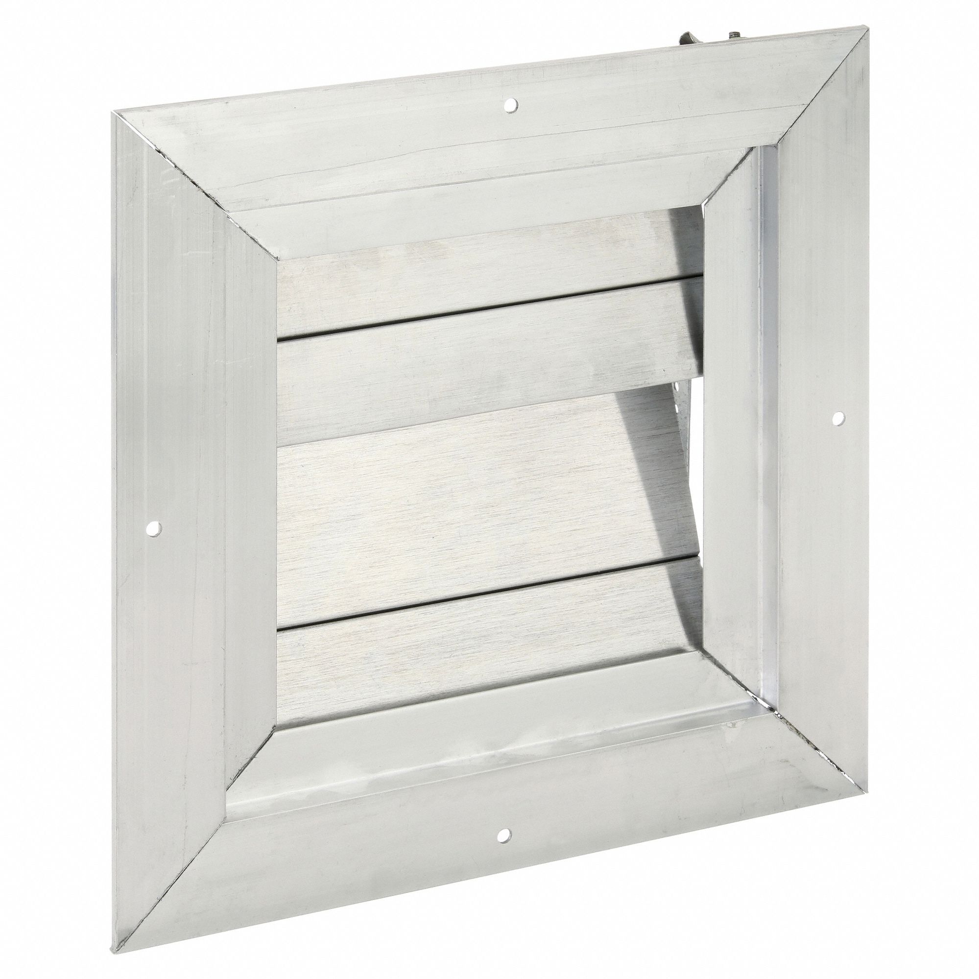 10.75"H-W 4.5"L Aluminum Backdraft Dampr: For 8 in Fan, Single Panel, 10 3/4 in H, 10 3/4 in W, Wall