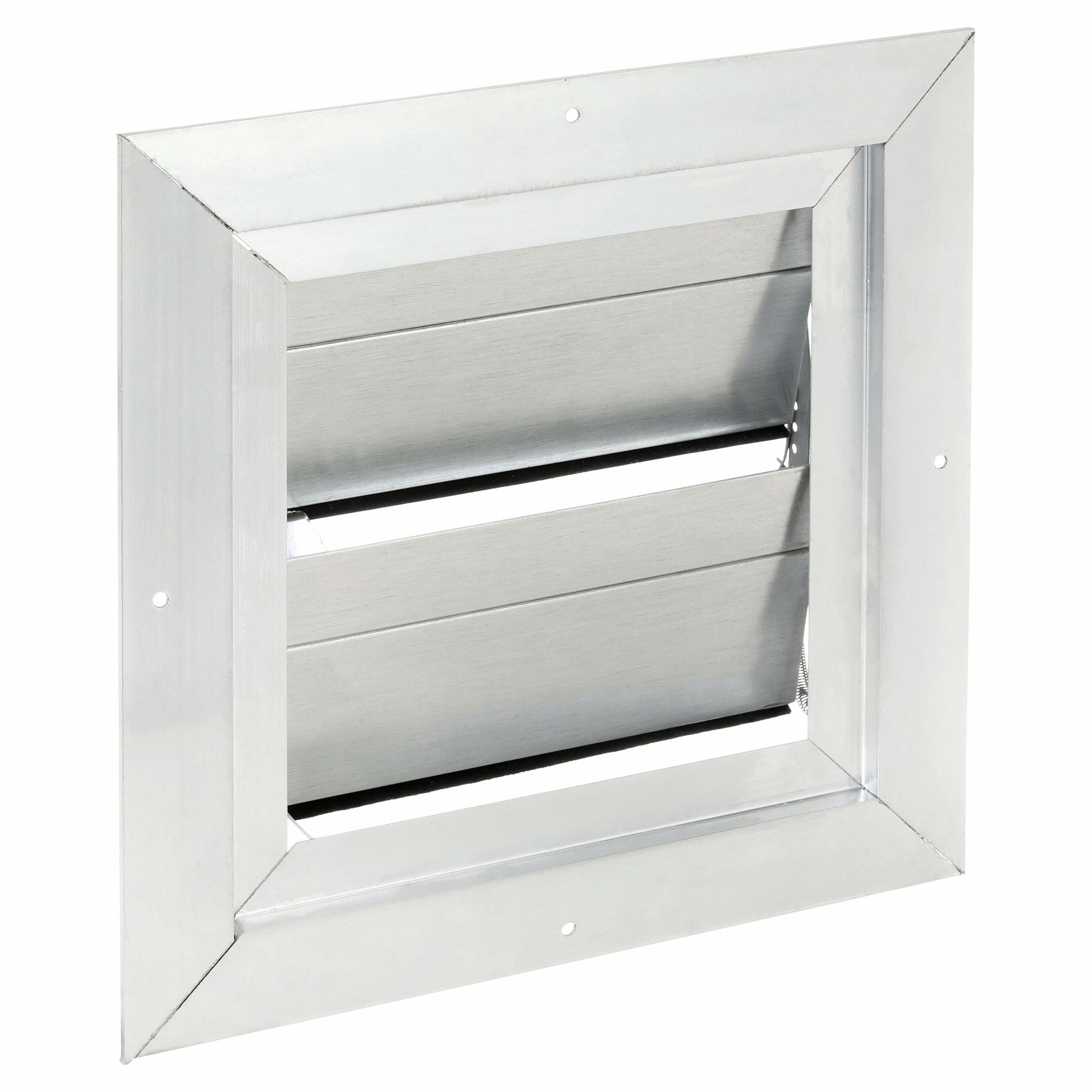 12.75"H-W 4.5"L Aluminum Backdraft Dampr: For 10 in Fan, Single Panel, 12 3/4 in H, 12 3/4 in W