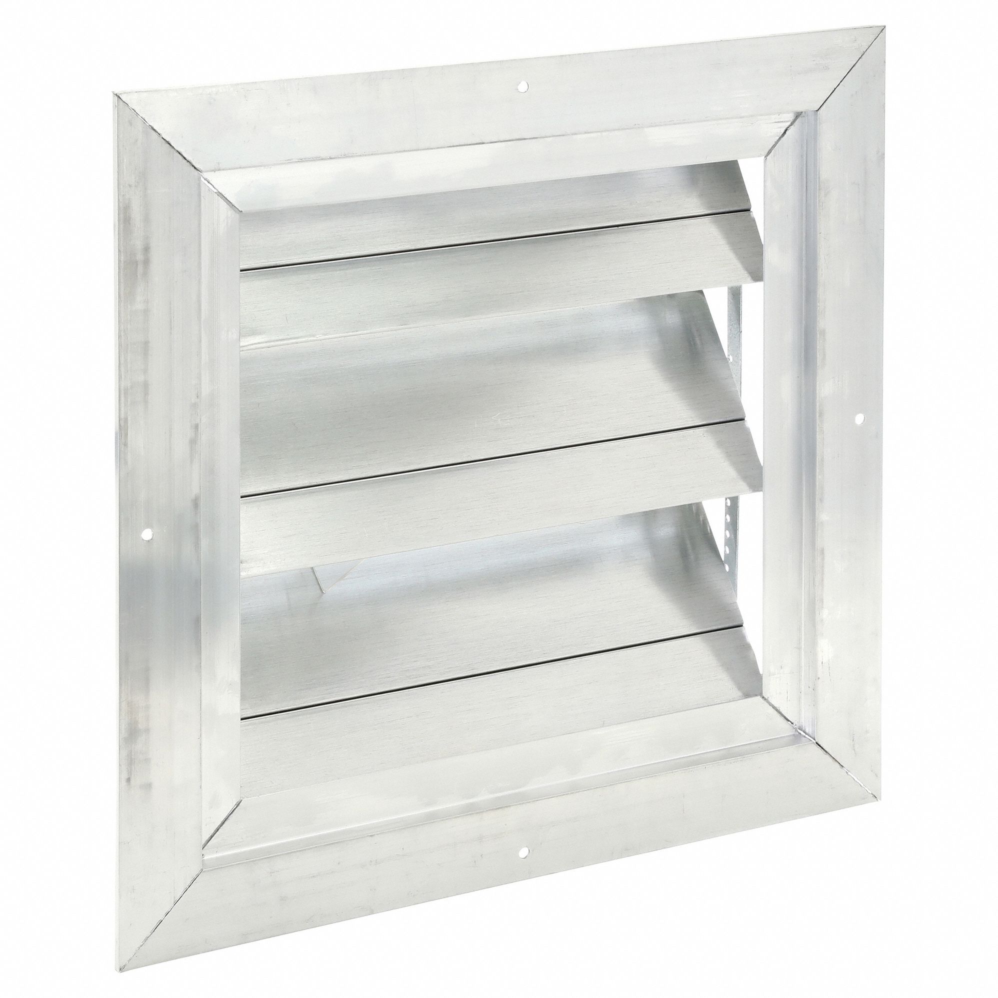 14.75"H-W 4.5"L Aluminum Backdraft Dampr: For 12 in Fan, Single Panel, 14 3/4 in H, 14 3/4 in W