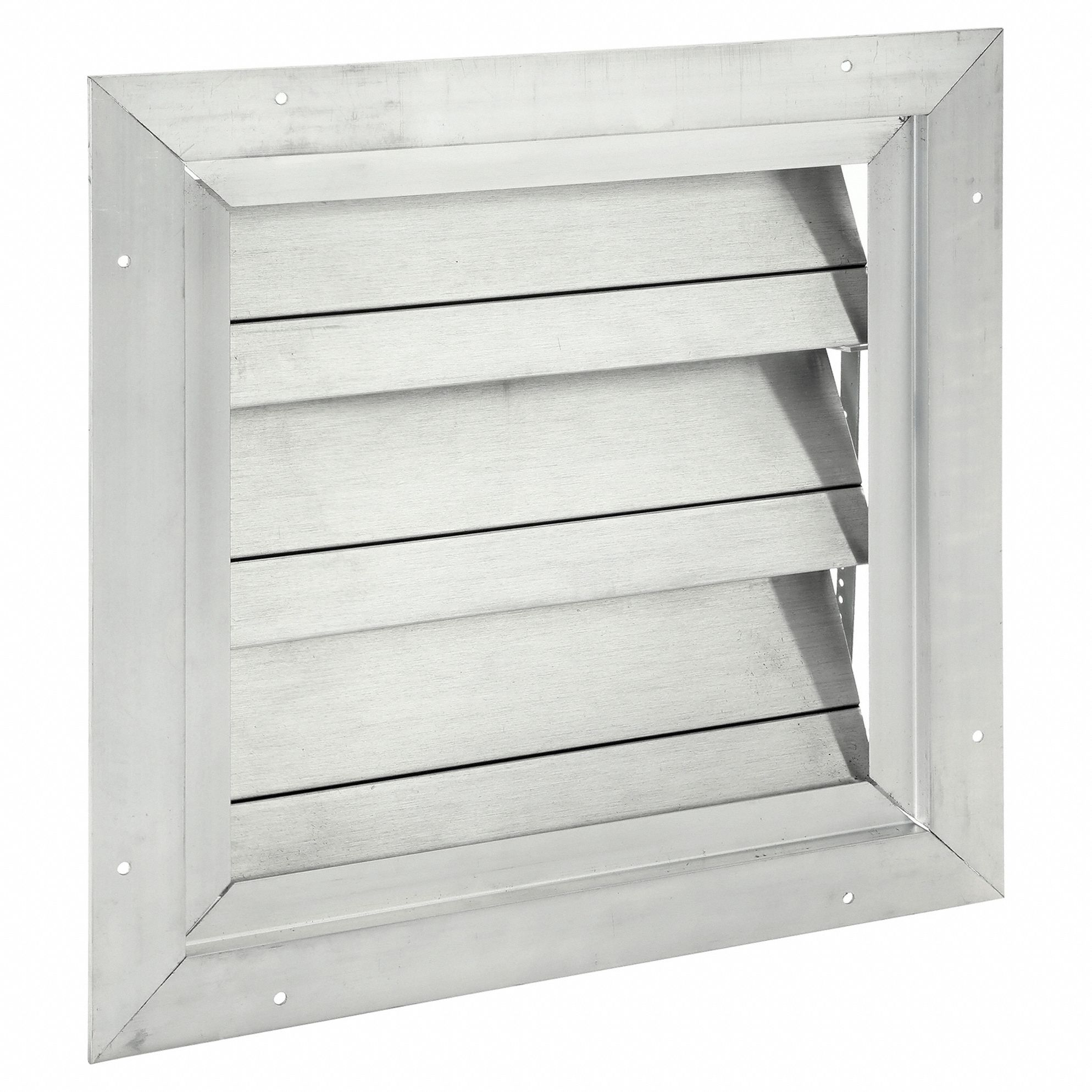 15.75"H-W 4.5"L Aluminum Backdraft Dampr: For 12 in Fan, Single Panel, 15 3/4 in H, 15 3/4 in W