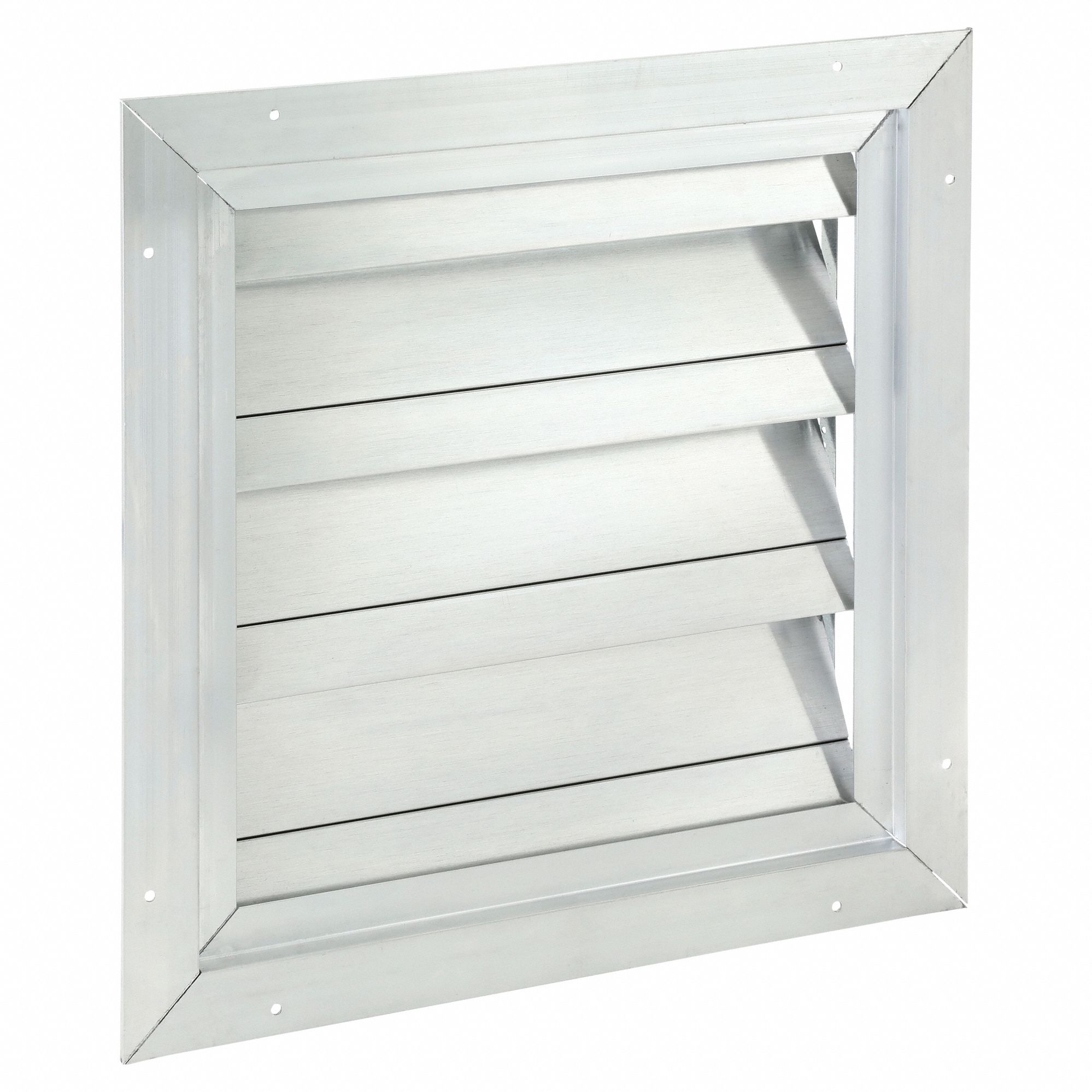 17.75"H-W 4.5"L Aluminum Backdraft Dampr: For 12 in Fan, Single Panel, 17 3/4 in H, 17 3/4 in W