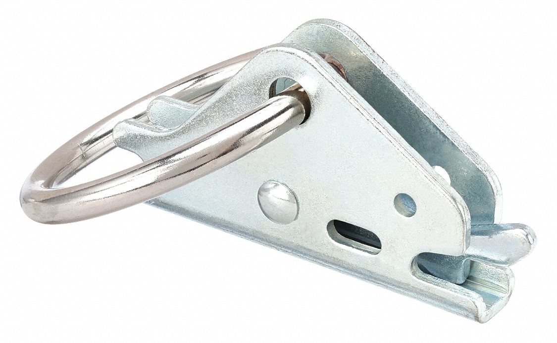 E-Fitting with Ring: E-Track Fitting, Pivot, 1, 333 lb Working Load Limit, Steel, E-Track, 8 PK