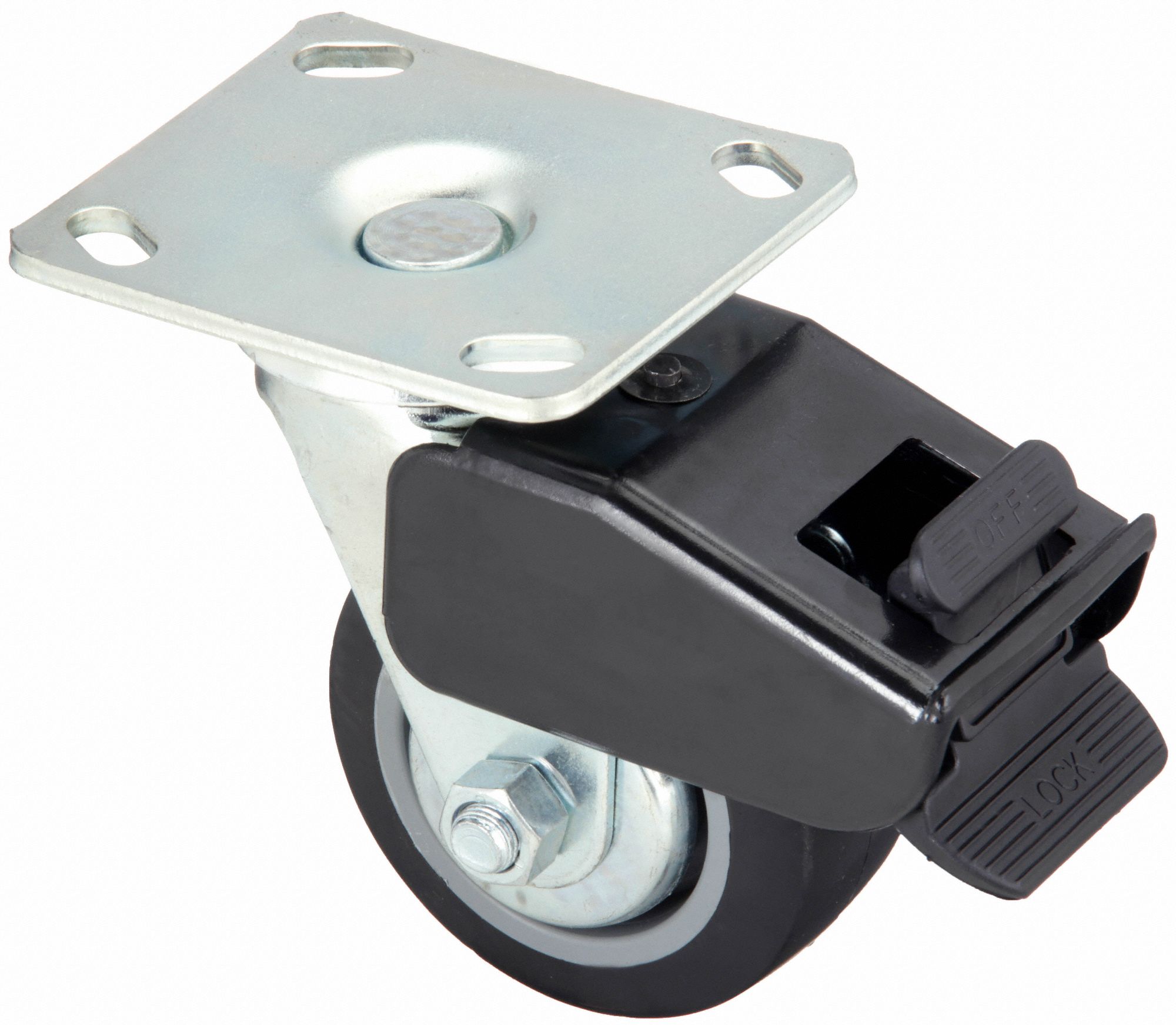 4 in Wheel Dia., 300 lb, Debris-Resistant Standard Plate Caster - 4HXG1 ...