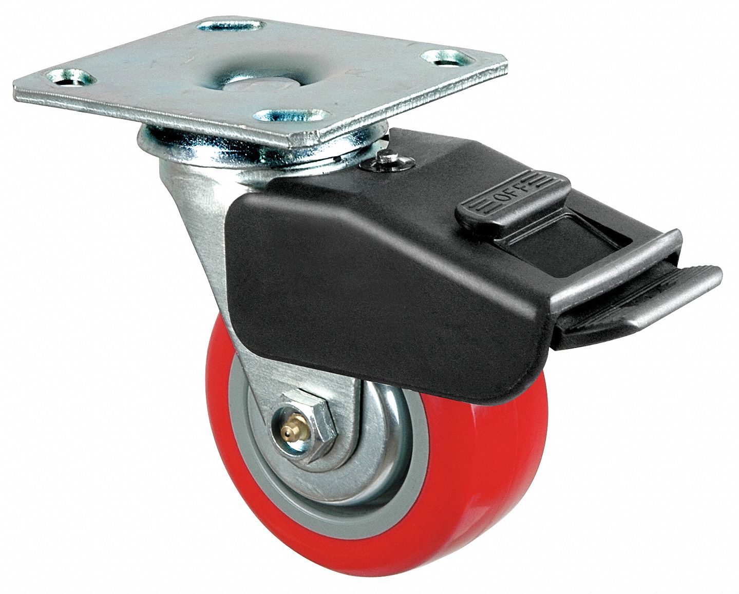 GRAINGER APPROVED Standard Plate Caster, Swivel, Polyurethane, 650 lb