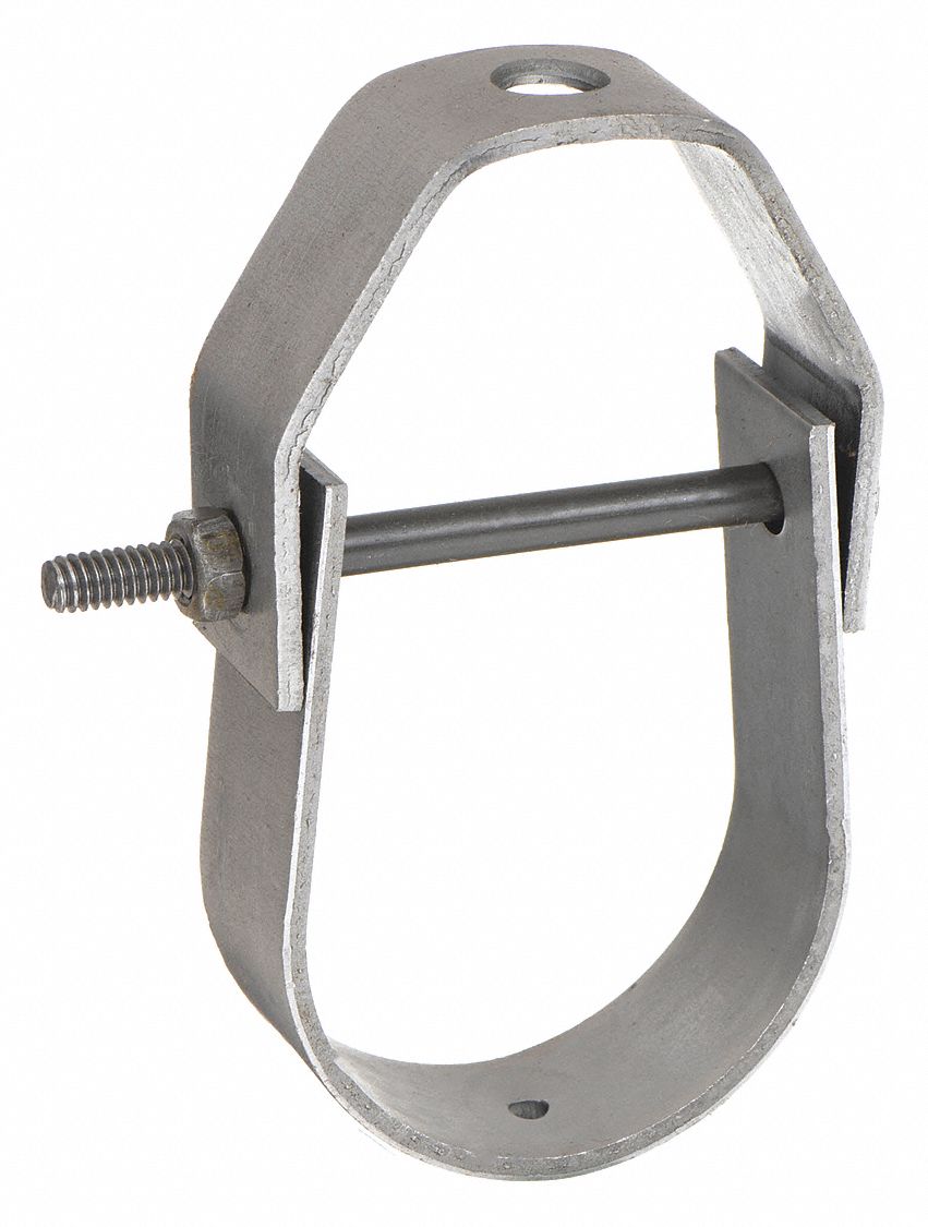 CLEVIS HANGER: STEEL, FOR 3 IN PIPE, FOR ½ IN THREADED ROD, 1,350 LB LOAD CAPACITY