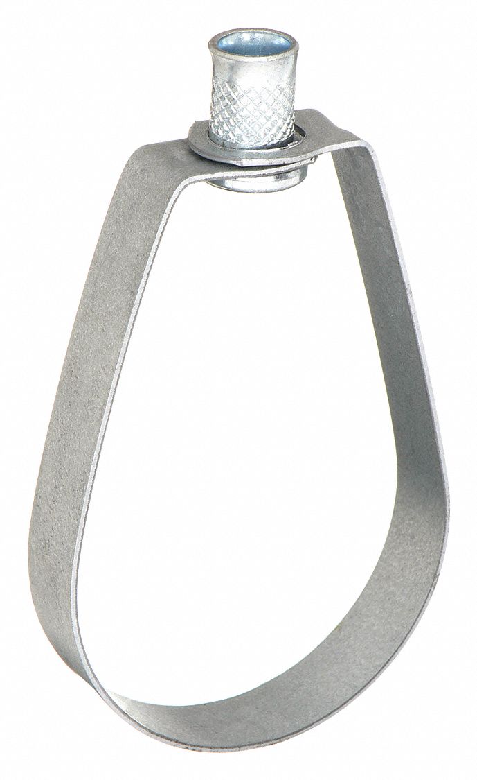 SWIVEL LOOP HANGER: ZINC-PLATED STEEL, FOR 1½ IN PIPE, FOR ⅜ IN THREADED ROD