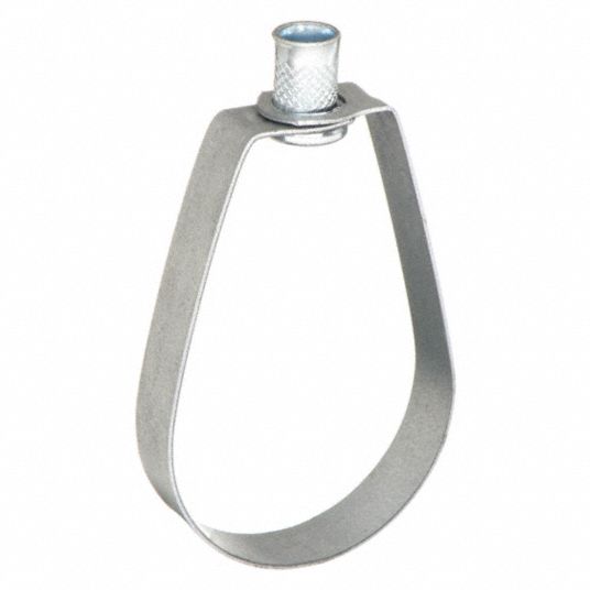 Erico 100 Steel Heavy Duty Adjustable Swivel Loop Hanger, 1-1/2 inch,  Electro-Zinc Plated