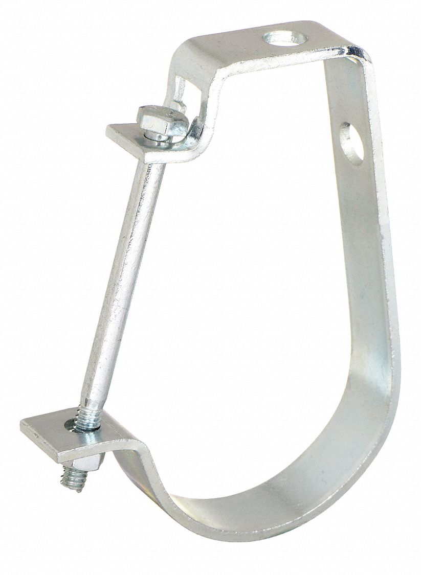 PIPE/CONDUIT HANGER: ZINC-PLATED STEEL, FOR 1 IN PIPE, FOR ⅜ IN THREADED ROD, 400 LB CAPACITY