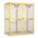 GAS CYLINDER CABINET, 18 VERTICAL CYLINDERS, 60X30 3/16X71⅞ IN, IRON, YELLOW, HASP LOCK