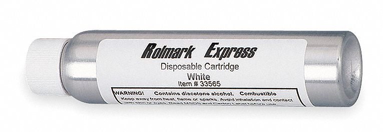 Stencil Ink: White, 4 oz Container Size, Water Resistant, 8 PK