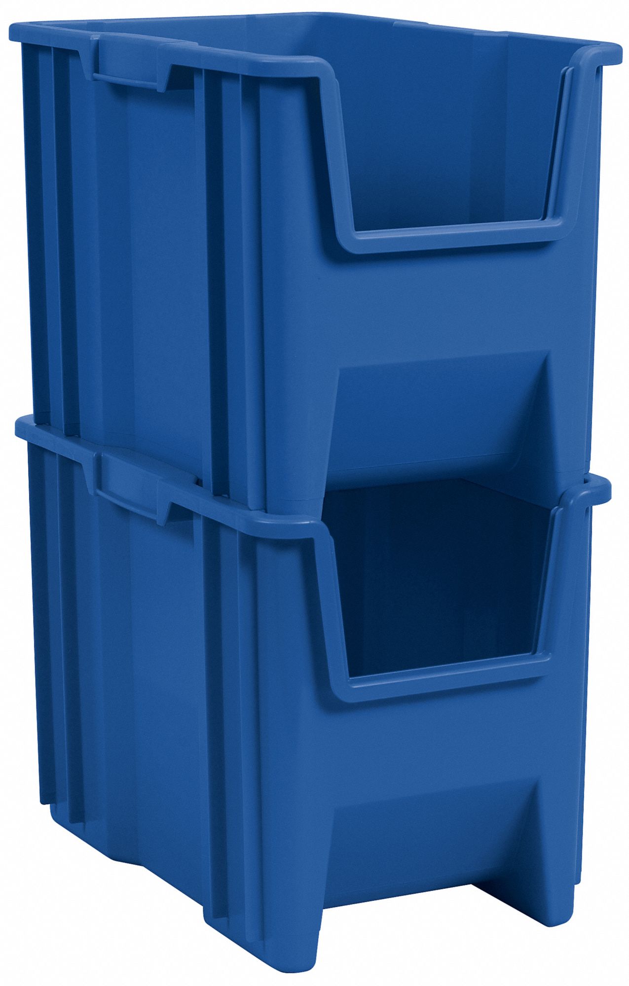 Blue 13014BLUERS 7 Gallon ReadySpace 4-Pack Heavy-Duty Open-Front Stacking Recycling Bins Plastic Containers