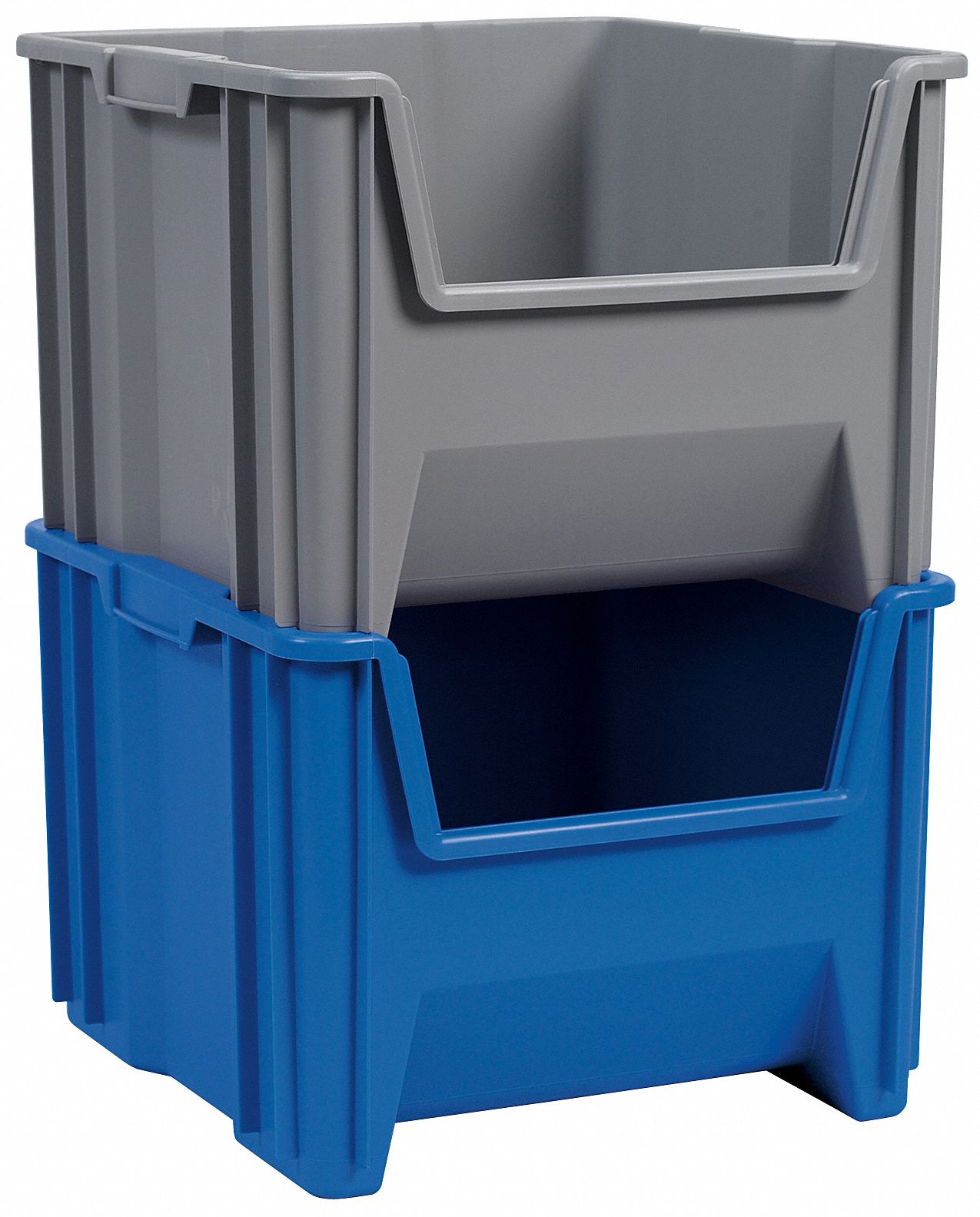 AKRO-MILS Stacking Bin, Blue, 12 12 inH x 17 12 inL x 16 12 inW, 1EA 