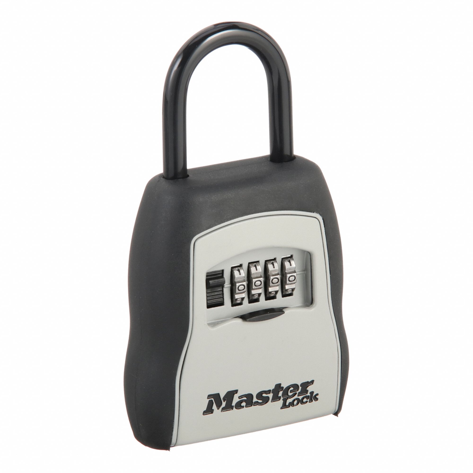 Lock Box: Mechanical Combo Lock, 5 Key Capacity, 6 1/4 in Outside Ht, Metal, Black