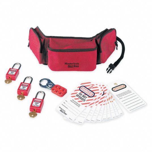 MASTER LOCK, Keyed Alike Padlocks, 1456P410KA, Portable Lockout Kit ...