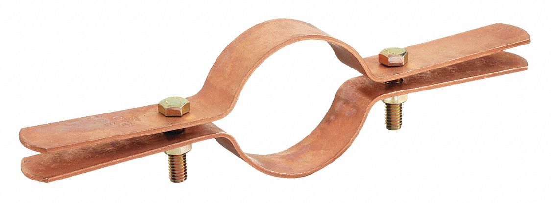 RISER CLAMP: COPPER-PLATED STEEL, 150 LB LOAD CAPACITY, 9.63 IN OVERALL LG