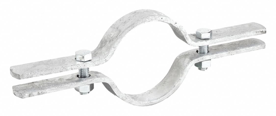 RISER CLAMP: HOT DIPPED GALVANIZED STEEL, FOR 8 IN PIPE, 2,500 LB LOAD CAPACITY, 18.5 IN L