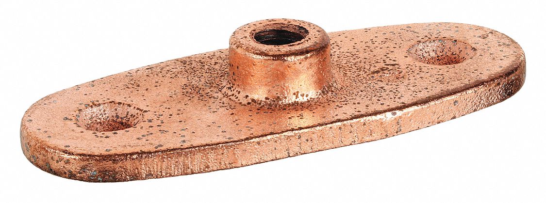 ROD HANGER PLATE: COPPER-PLATED MALLEABLE IRON, FOR ⅜ IN THREADED ROD, 180 LB CAPACITY