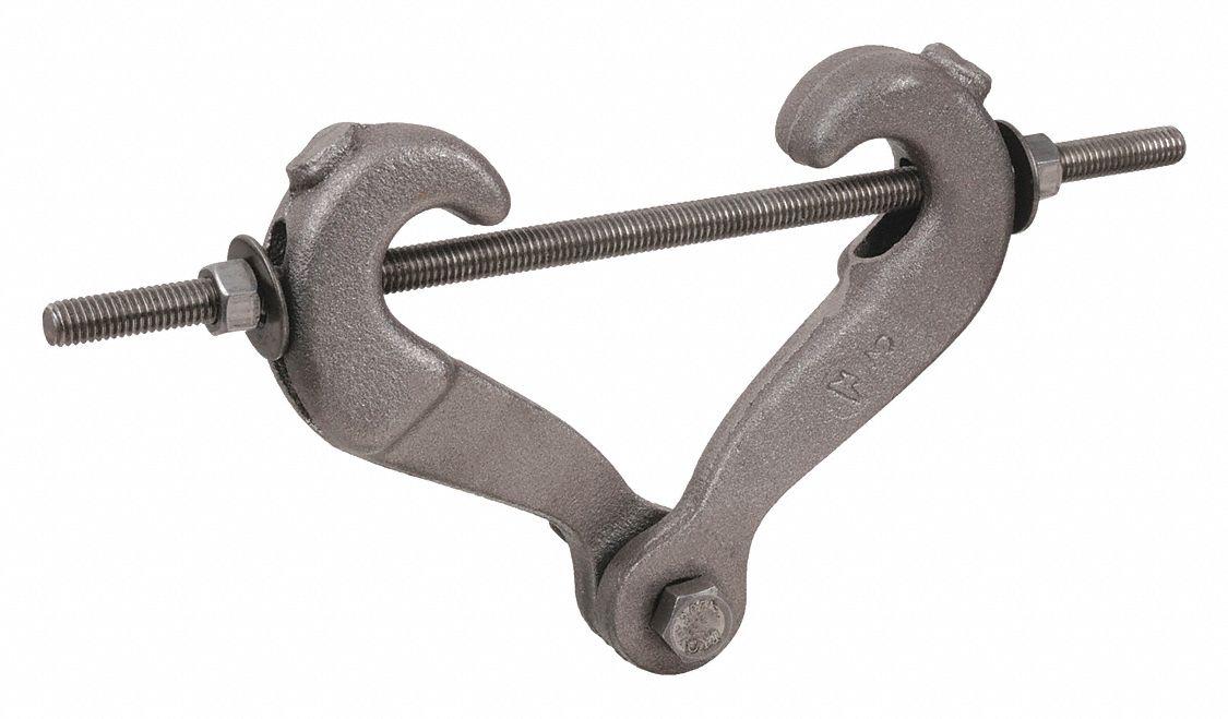 BEAM CLAMP: MALLEABLE IRON, 1,365 LB LOAD CAPACITY, FOR 7/8 IN THREADED ROD