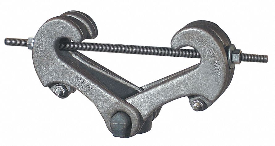 BEAM CLAMP: FORGED STEEL, 2,160 LB LOAD CAPACITY, FOR ⅜ IN THREADED ROD