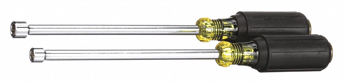 Nut Driver Set: SAE, 1/4 in/5/16 in Tip Size, 1/4 in_3/16 in Bolt Clearance, 2 Pieces