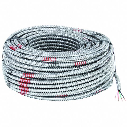 AFC MC CABLES Metal Clad Armored Cable: 14 AWG Wire Size, 3 with Insulated  CU Ground Conductors