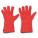 HEAT-RESISTANT GLOVES, XL (10), COTTON, 13 GA THICK, GAUNTLET CUFF, RED