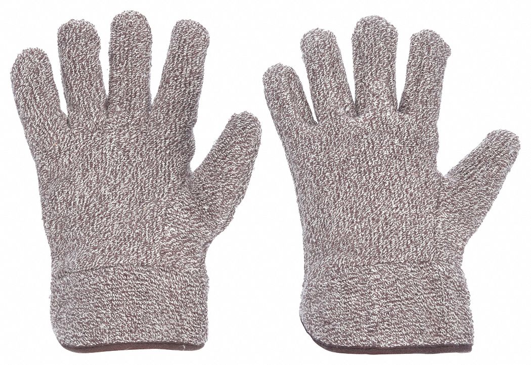 KNIT GLOVES, XL (10), GLOVE HAND PROTECTION, 450 ° F MAX, COTTON, 40 OZ FABRIC WT