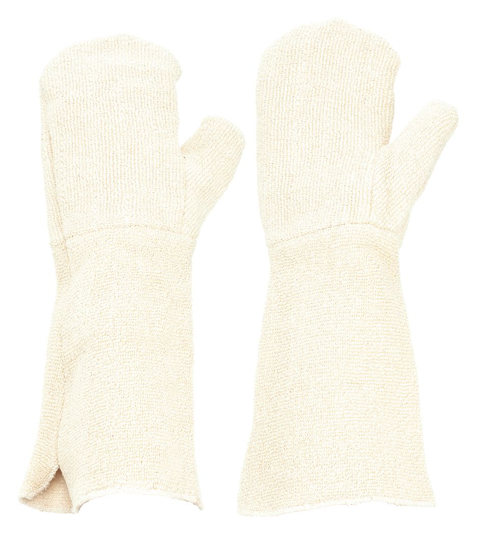 KNIT GLOVES, L (9), MITT HAND PROTECTION, UNCOATED, 450 ° F MAX, COTTON, WHITE