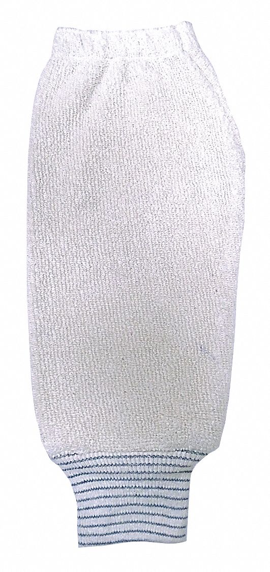 HEAT-RESISTANT SLEEVE, 200 ° F MAX, ANSI/ISEA HEAT LEVEL 2, TERRY CLOTH, WHT