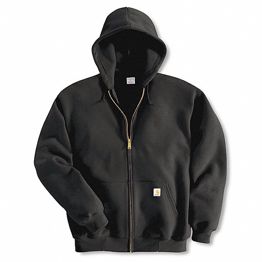 CARHARTT, XL, Regular, Hooded Sweatshirt - 4JEU7|K122-BLK XLG REG ...