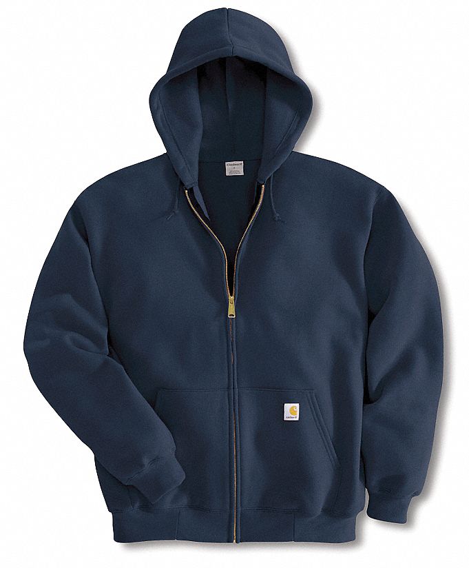 CARHARTT HOODED SWEATSHIRT 3XL FULL ZIP COTTON POLYESTER 2 POCKETS BLUE Work Hoodies Sweatshirts WWG4JEX1 K122 472 3XL REG Grainger Canada