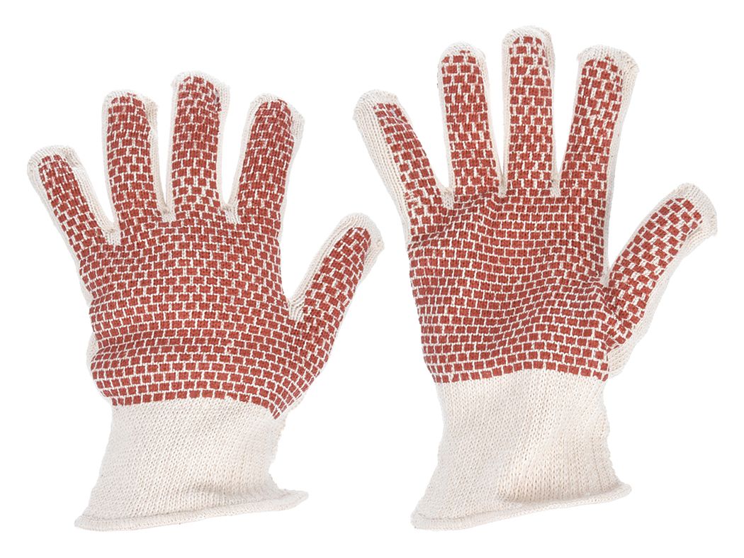 CONDOR Knit Gloves: L ( 9 ), Glove Hand Protection, Dotted, Nitrile, Full,  605°F Max Temp, 1 PR