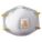 RESPIRATOR W/VALVE, UNIVERSAL, PP/POLYESTER/POLYISOPRENE/AL/STEEL, N95, 10/BOX