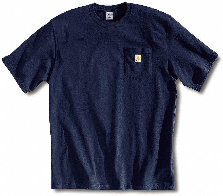 CARHARTT, Men's, XL, T-Shirt - 4JFP9|K87-NVY XLG REG - Grainger