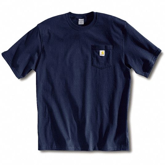 CARHARTT T-Shirt: Men's, 4XL, Navy, Regular, T-Shirt Shirt, Short ...