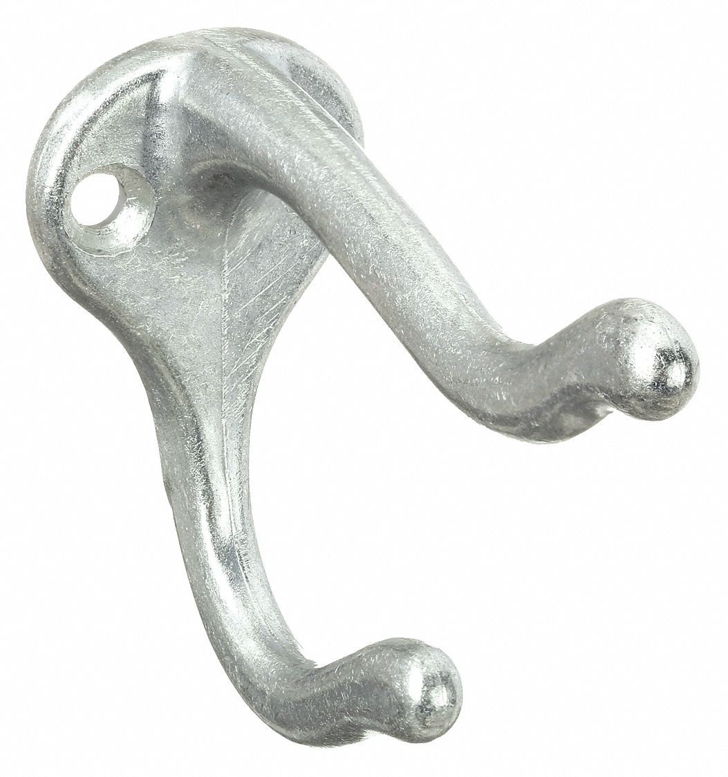 COAT AND HAT HOOK 2 HOOK ENDS ALUMI