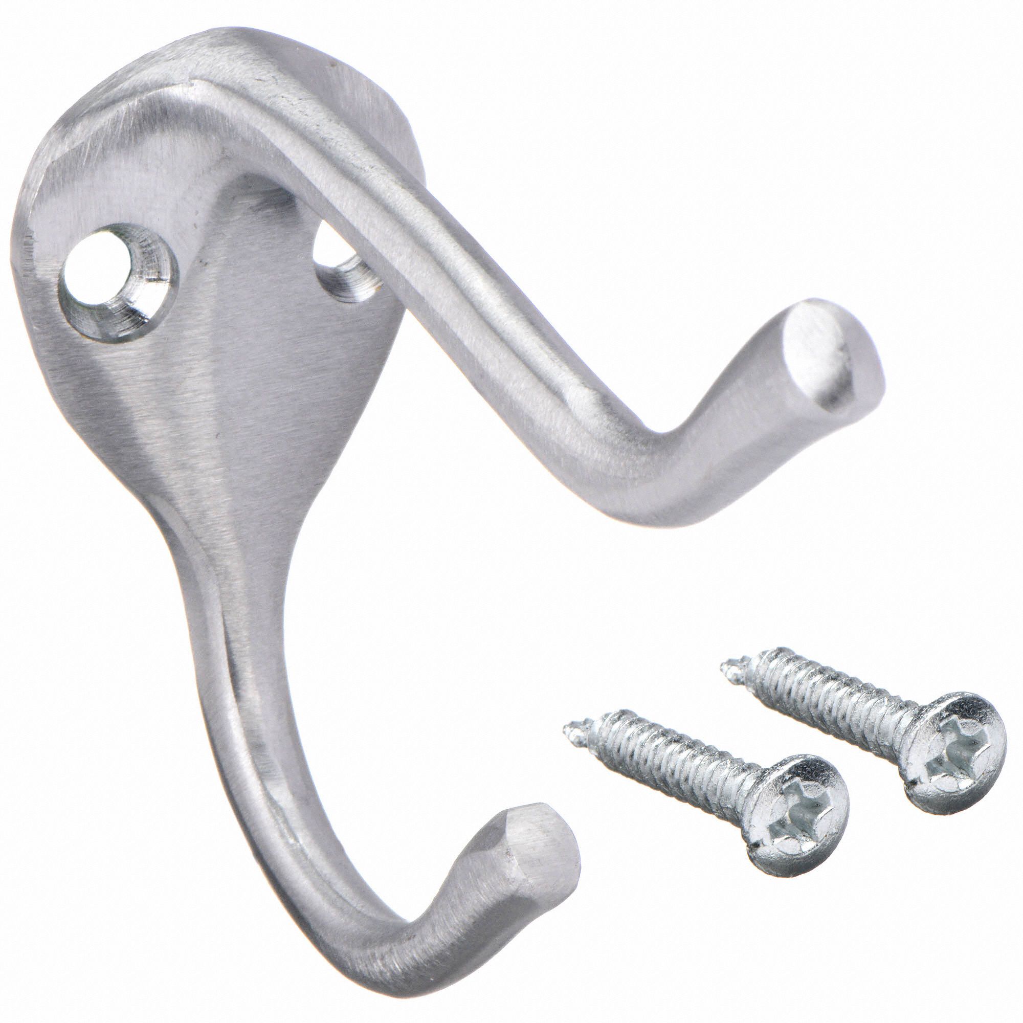 GRAINGER APPROVED Screw Mount Coat/Hat Hook, 1 Hook(s), Brass, 1 EA 4JG674JG67 Grainger