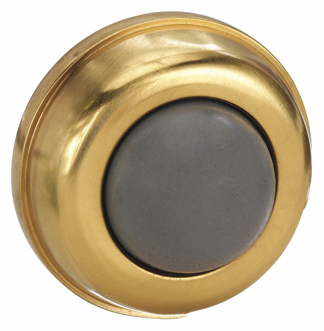 Convex Door Stop Bright Brass, Clear Coated, Brass