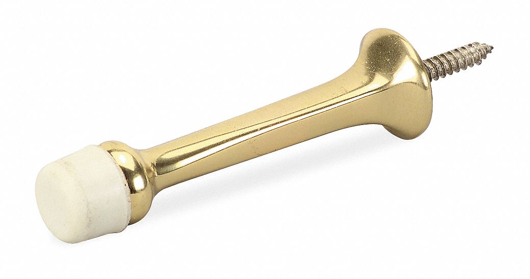 DOOR STOP,POLISHED BRASS,SCREW-IN