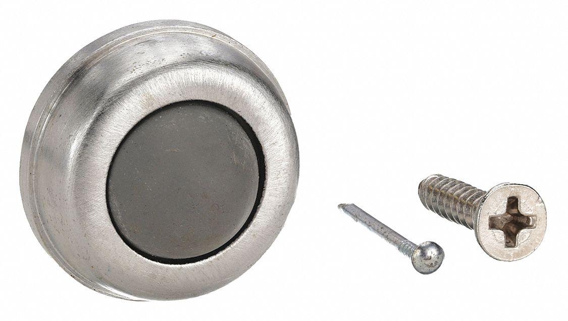 Convex Door Stop Chrome, Satin Chromium-Plated