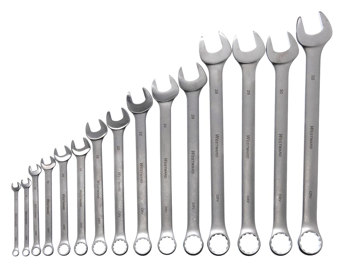 WESTWARD, Alloy Steel, Satin, Combination Wrench Set - 4JMA8|4JMA8 ...