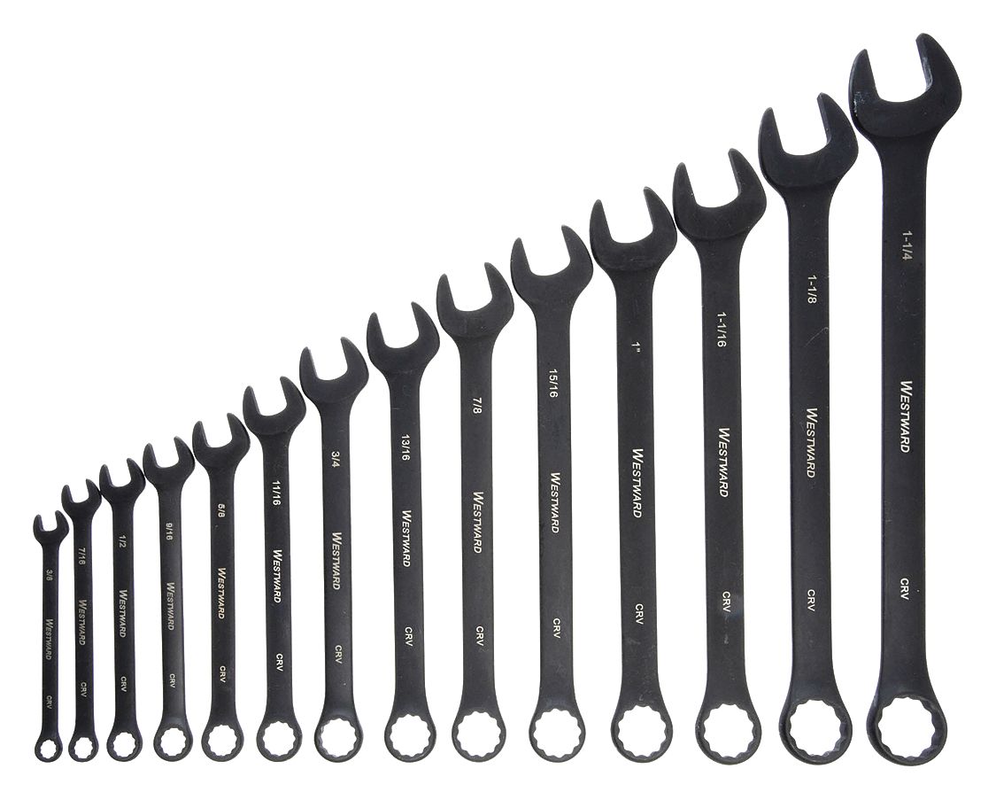 Combination Wrench Set, Black Oxide - Grainger