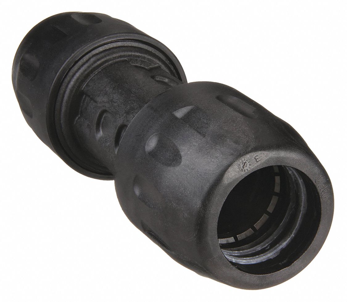 Push-Fit Union Fitting: 1 1/2 in OD x 1 1/2 in OD Size, Push-to-Connect x Push-to-Connect