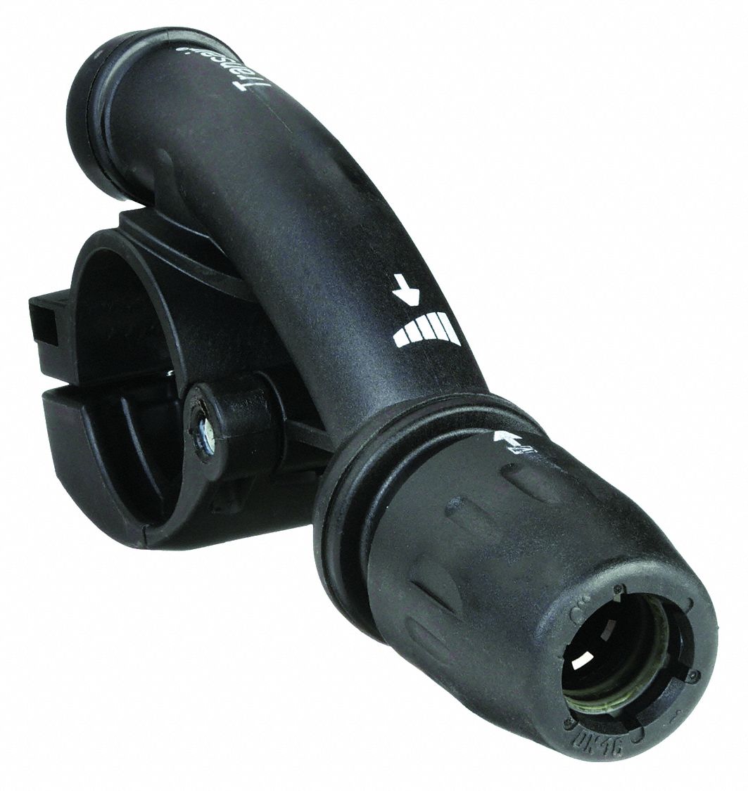 Push-Fit Fitting: 1 1/2 in OD x 1/2 in OD Size, Push-to-Connect x Push-to-Connect, Black