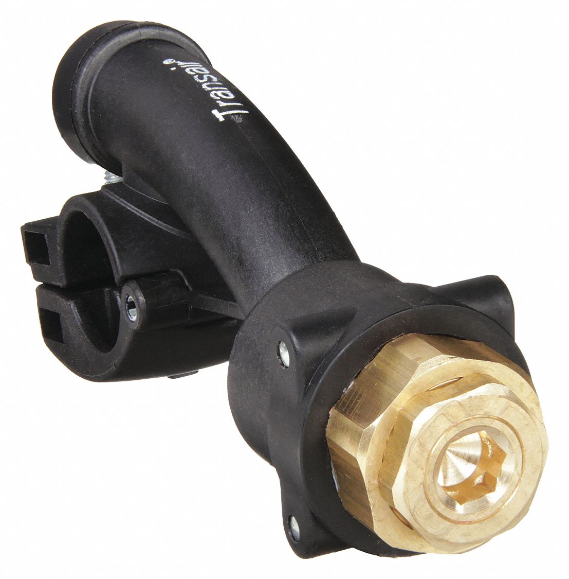 Push-Fit Fitting: 1 1/2 in OD x 1/2 in Pipe Size, Push-to-Connect x FNPT, Polyamide, Black