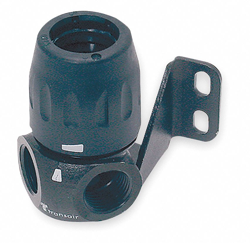 PARKER Plated Brass Two Port Wall Bracket Tubing Fitting, Black 4JMJ5