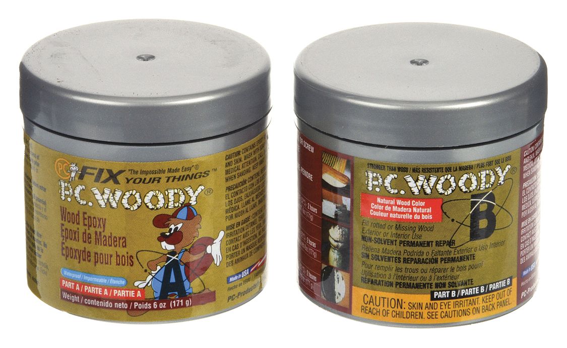 Epoxy Adhesive: PC-Woody, Ambient Cured, 6 fl oz, Can, Tan, Thick Liquid