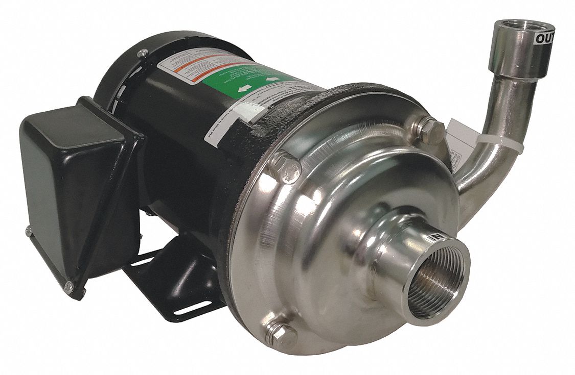 Centrifugal Pump: 304 Stainless Steel, 1 hp Horsepower (Max), Three Phase, 208-230/460V AC