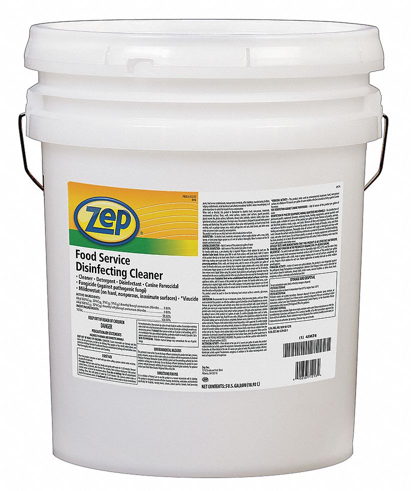 Food Service Disinfectant, Pail Container Type, Unscented Fragrance, 1